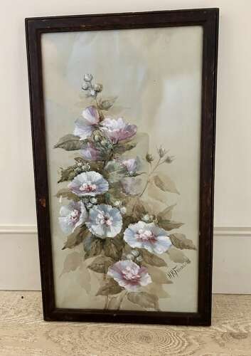 Original Signed Painting 'Hollyhocks'
