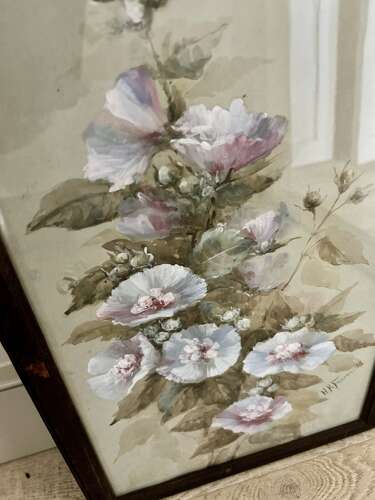 Original Signed Painting 'Hollyhocks'
