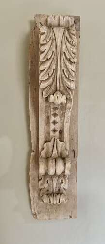 19th Cent Bleached-Pine Carved Bracket