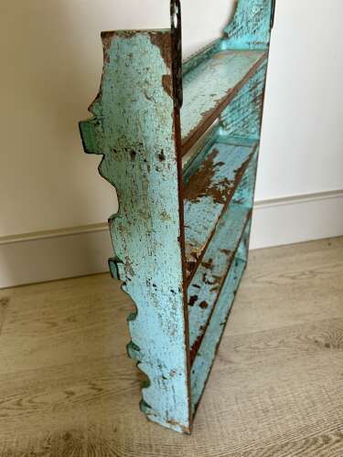 Old Shelves in worn blue paint