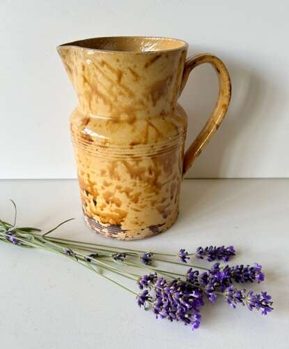 19th Cent Honey-Glazed Pottery Milk Jug