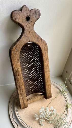 19th Cent Large Kitchen Grater with shaped top