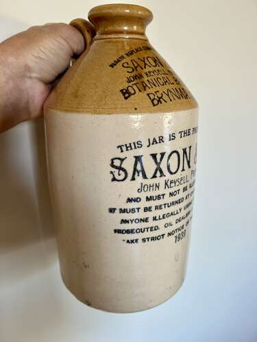 Scarce, Welsh typographic Stone Flagon