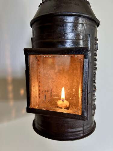 Antique Pierce-Sided Farm Lantern