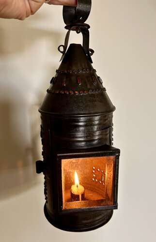 Antique Pierce-Sided Farm Lantern