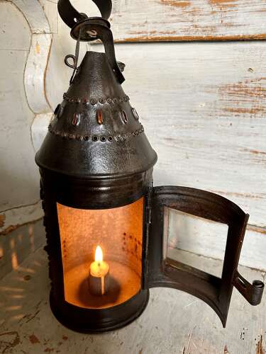 Antique Pierce-Sided Farm Lantern
