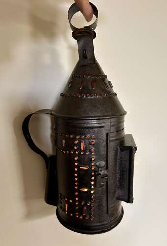 Antique Pierce-Sided Farm Lantern
